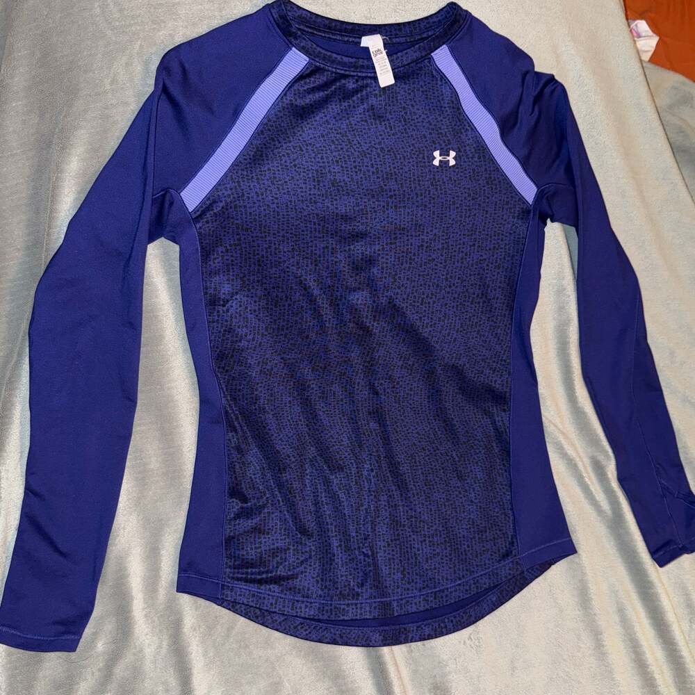 Under Armour Women's ColdGear Long Sleeve Fitted Jacquard Print Active Top- S